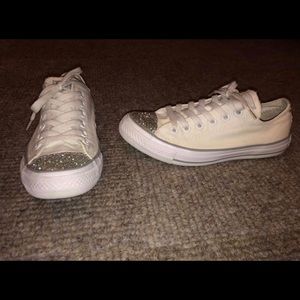 White Glitter Toe Converse